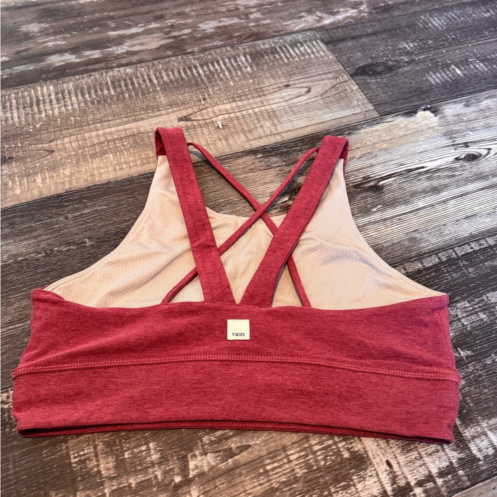 Vuori Women's High Neck Sports Bral - Red - Picture 3 of 4